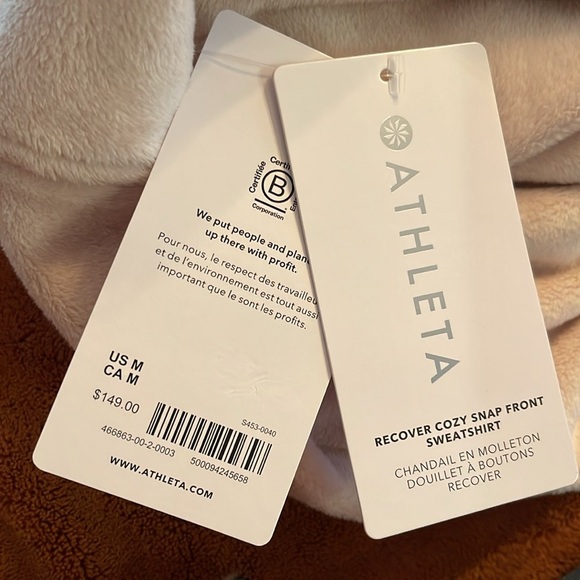 Athleta Recover cozy snap front sweatshirt. Chantilly cream New with tags. - Picture 4 of 4